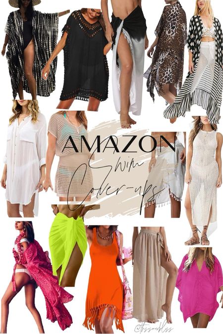 Amazon swim cover-up options! I own them all! Wear a size small in all of them 💦💗☀️🌴 Maxi length, dress styles, tank dress, sarongs & more! 

Amazing fashion, spring break style, beach outfits, swim style 

#LTKswim #LTKfindsunder50 #LTKstyletip