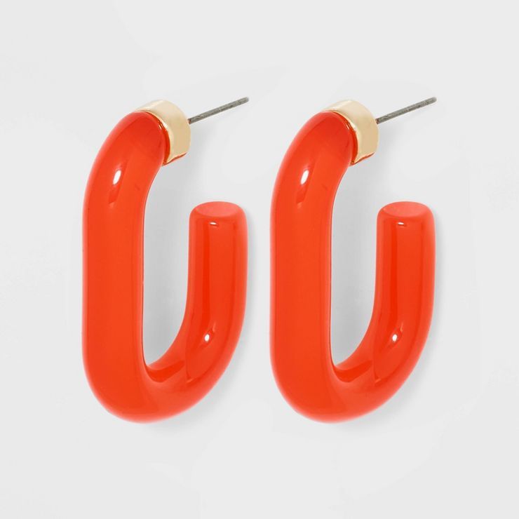 Acrylic J Hoop Earrings - A New Day™ | Target