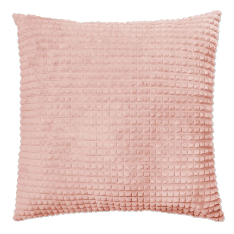 Blush Pink Plush Check Throw Pillow, 24" | At Home