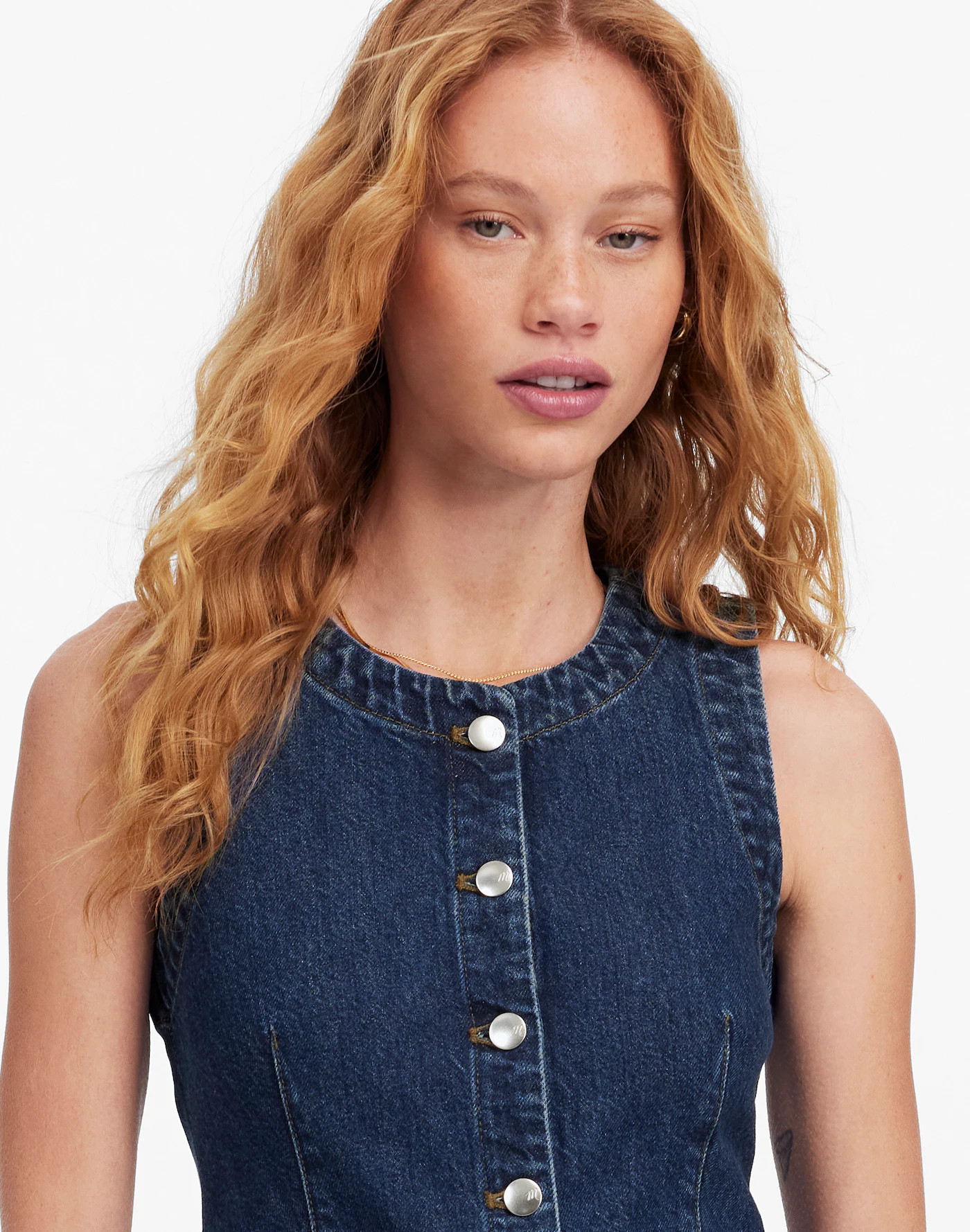 Denim Crewneck Vest in Owsley Wash | Madewell | Madewell
