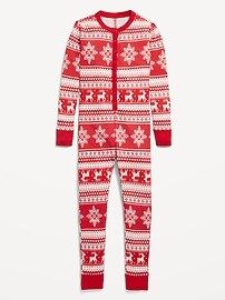 Gender-Neutral Matching Print Snug-Fit One-Piece Pajamas for Kids | Old Navy (US)