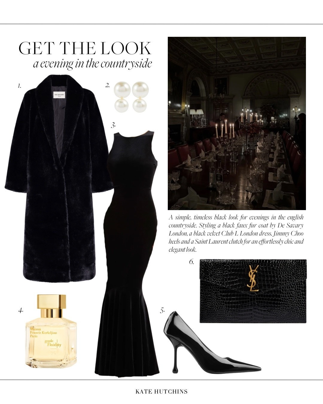 A simple, timeless black look for evenings in the english countryside. Styling a black faux fur coat by De Savary London, a black velvet Club L London dress, Jimmy Choo heels and a Saint Laurent clutch for an effortlessly chic and elegant look.


#LTKwinter #LTKdresses #LTKpartywear