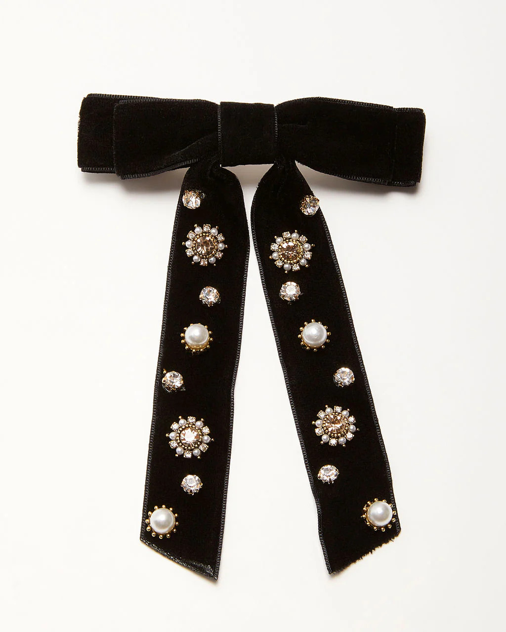 Valerie Velvet Embellished Hair Bow Clip | VICI