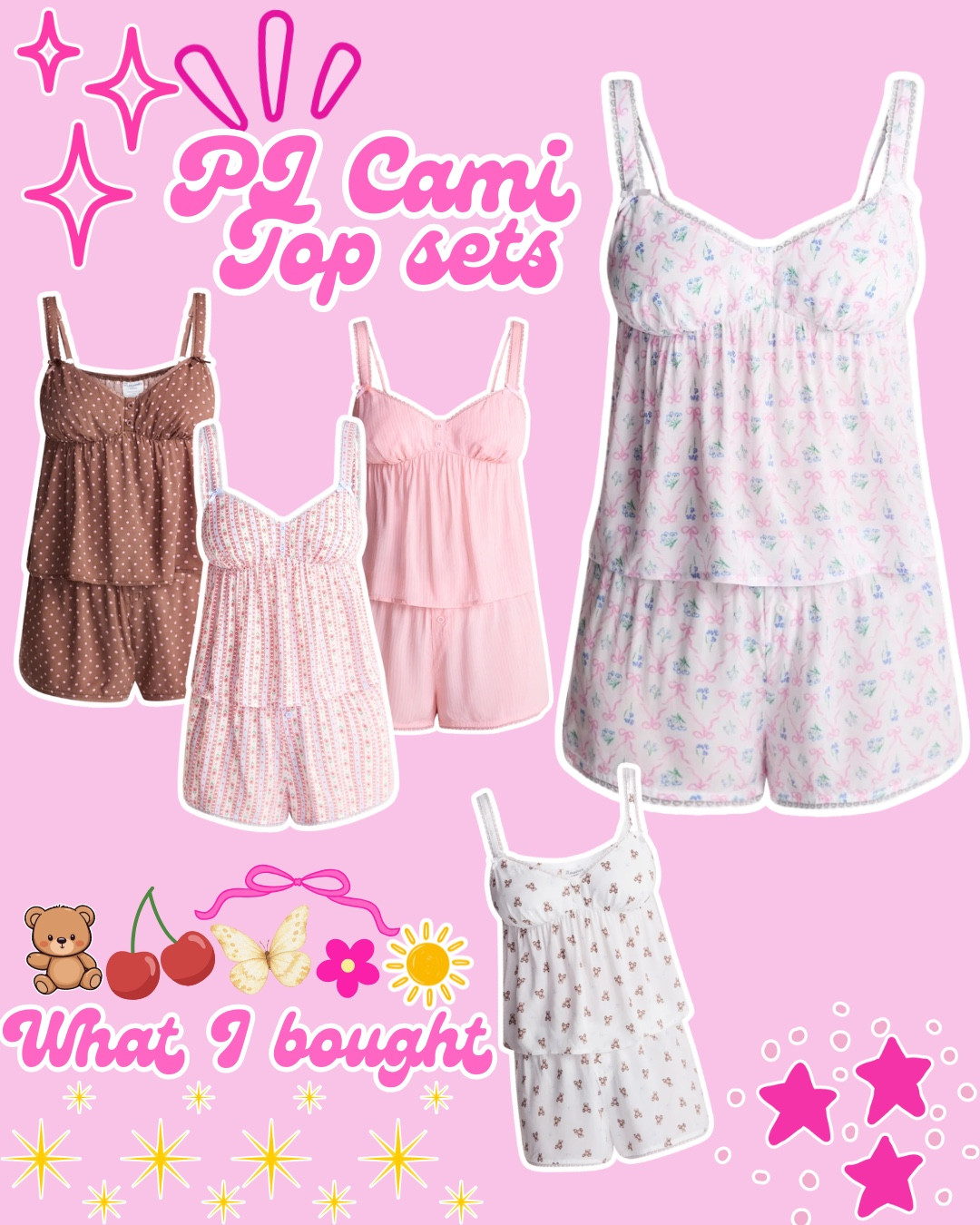Walmart cami ruffle pajama sets! ✨💕🌈