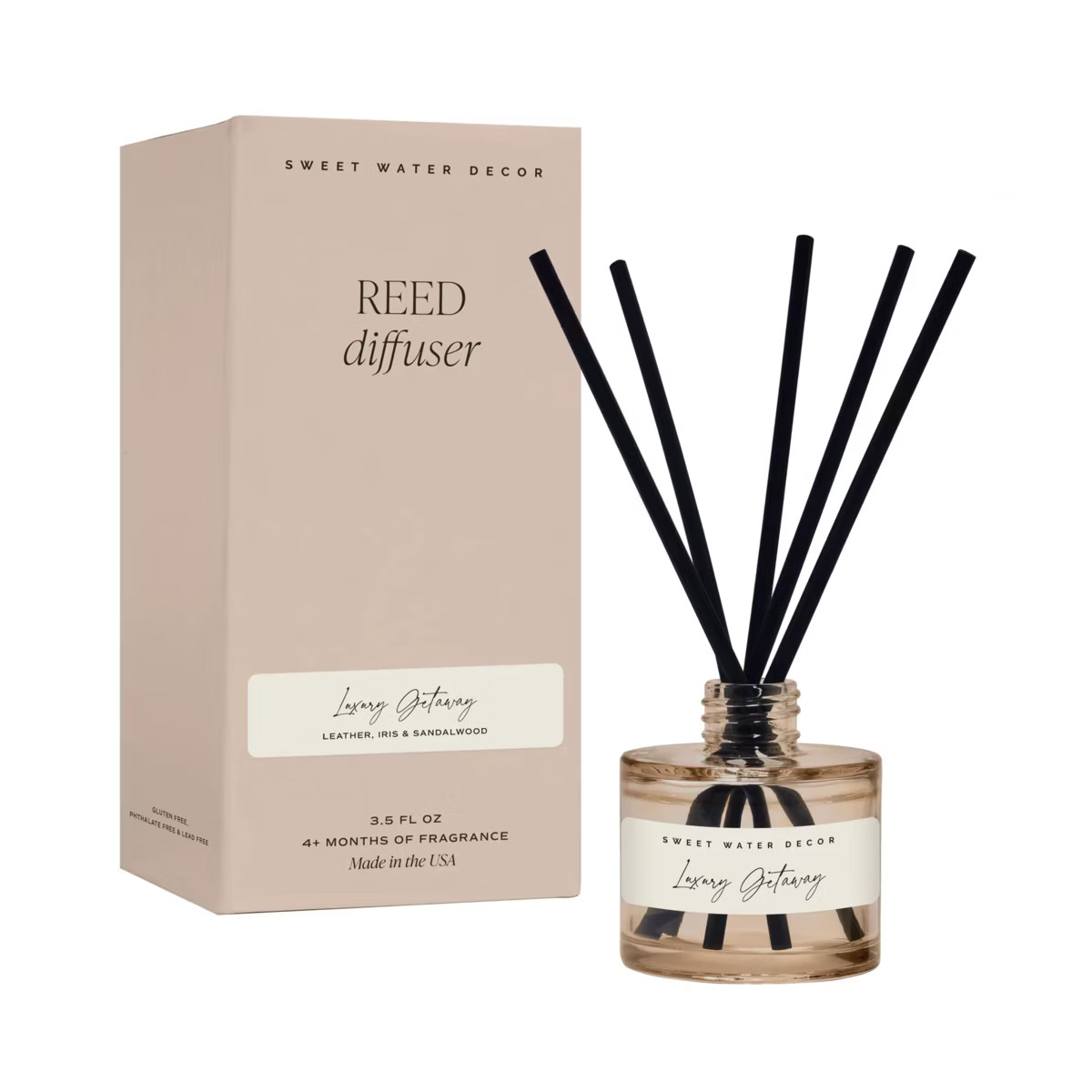 Sweet Water Decor Luxury Getaway Tinted Glass Reed Diffuser - 3.5oz | Target