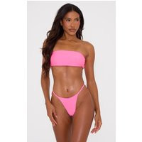 Candy Pink Mix & Match Bandeau Bikini Top | PrettyLittleThing US
