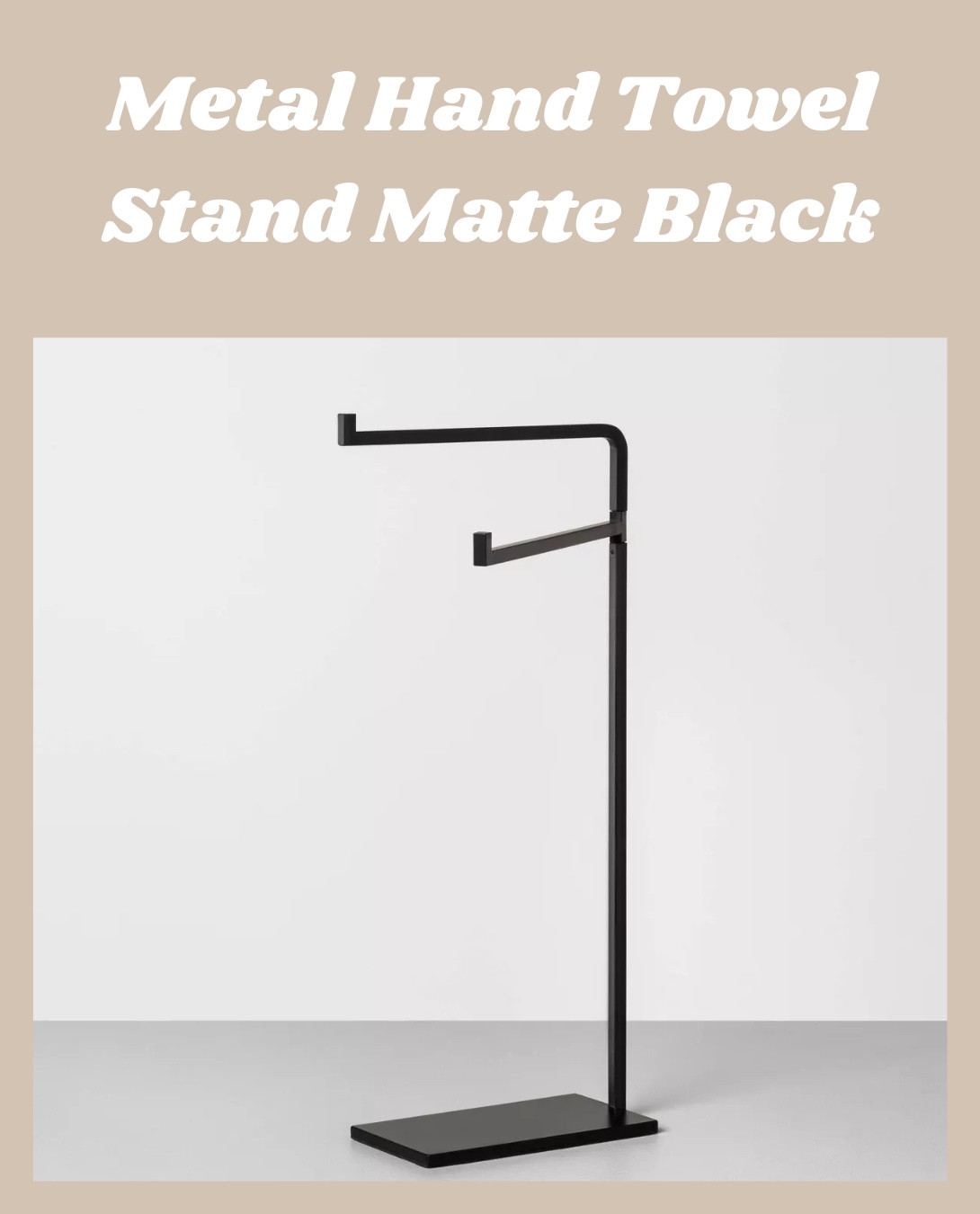 This matte black metal hand towel stand from Hearth & Hand with Magnolia is a sleek and functional addition to any bathroom or kitchen! 🖤✨ Its simple, modern design makes it easy to style while keeping towels within reach. 

#LTKFindsUnder50 #LTKMostLoved #LTKHome