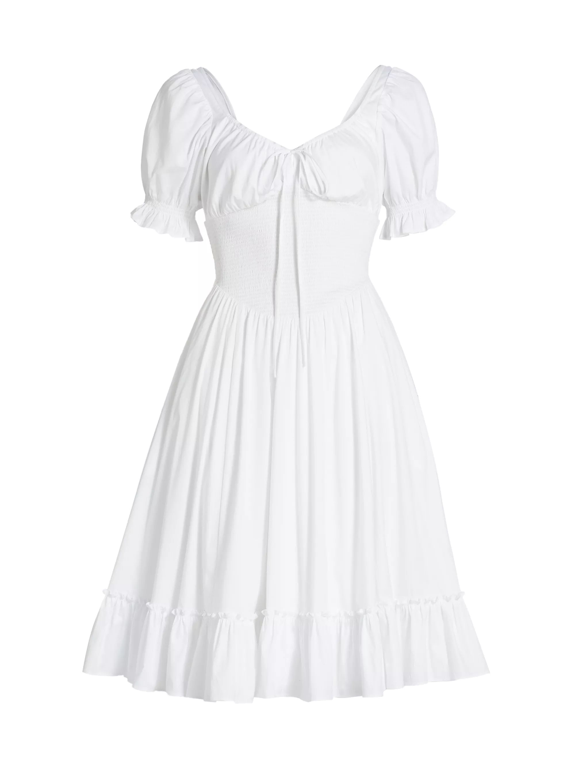 Luciana Cotton Smocked Midi-Dress | Saks Fifth Avenue
