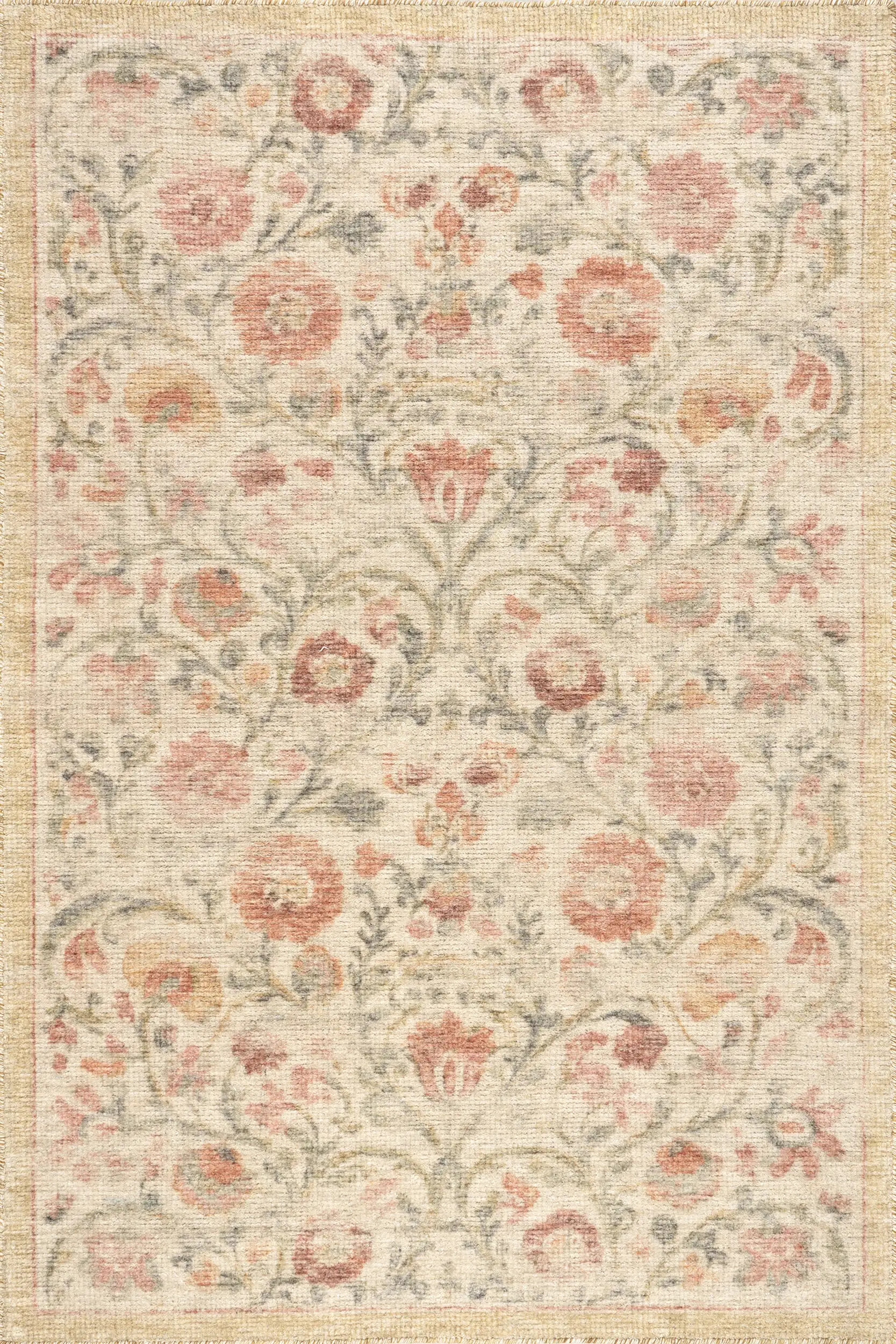 Sufi Hand-Tufted Floral Motif Wool-Blend Rug | Multicolor | Rugs USA