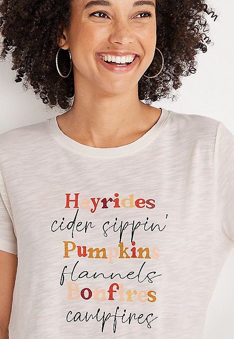 Hayrides Pumpkins And Bonfires Graphic Tee | Maurices