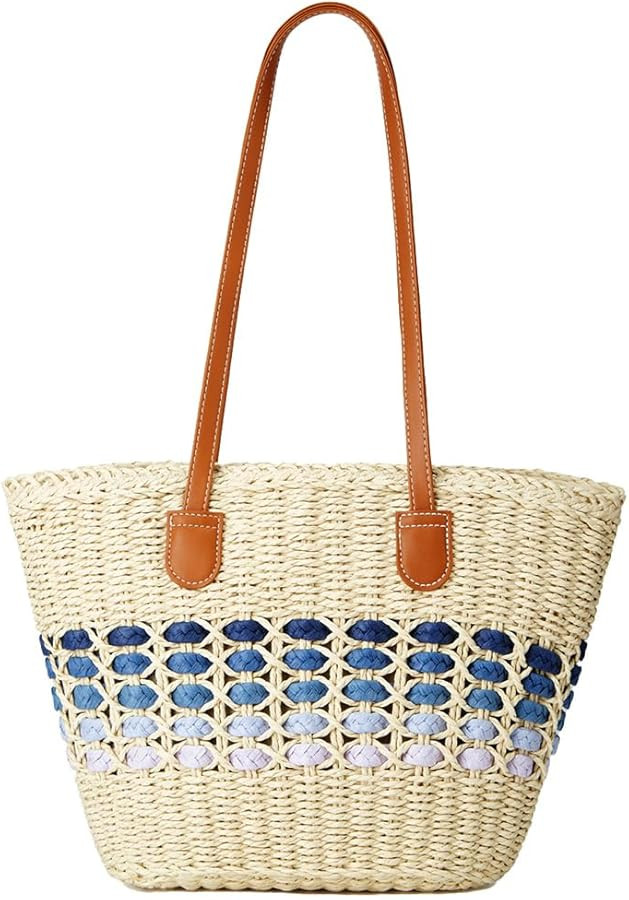 Women\u2019s Tote Bag Straw Beach Shoulder Handbag Fashion Purse 2026 Summer Vacation Travel Wove... | Amazon (US)