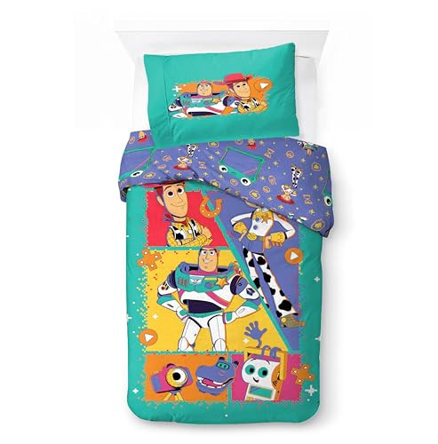 Jay Franco Kids Disney Toy Story Duvet Cover Set – 100% Cotton Super Soft Bedding with Pillowcase, Official Licensed Product, Teal, 2 Piece Single | Amazon (UK)
