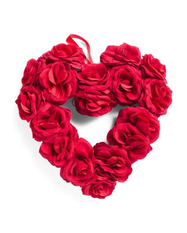16in Red Rose Heart Wreath | TJ Maxx
