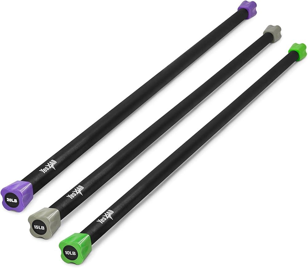 Yes4All Total Body Weighted Workout Bar, Body Bar For Exercise, Therapy, Aerobics, and Yoga, Stre... | Amazon (US)