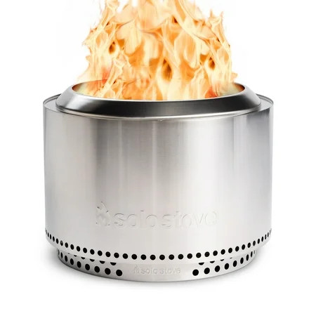 Solo Stove Yukon 27 Smokeless Fire Pit + Stand Natural Wood Burning 304 Stainless Steel | Walmart (US)