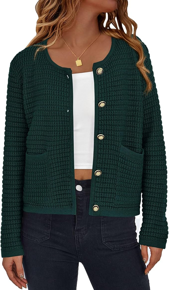 PRETTYGARDEN Women Knit Cardigan Sweaters Fall Fashion Long Sleeve Open Front Button Down Trendy ... | Amazon (US)