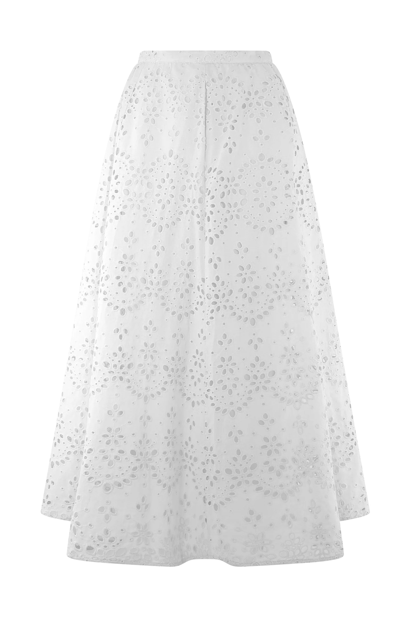 Broderie Midi Skirt - White | MESHKI US