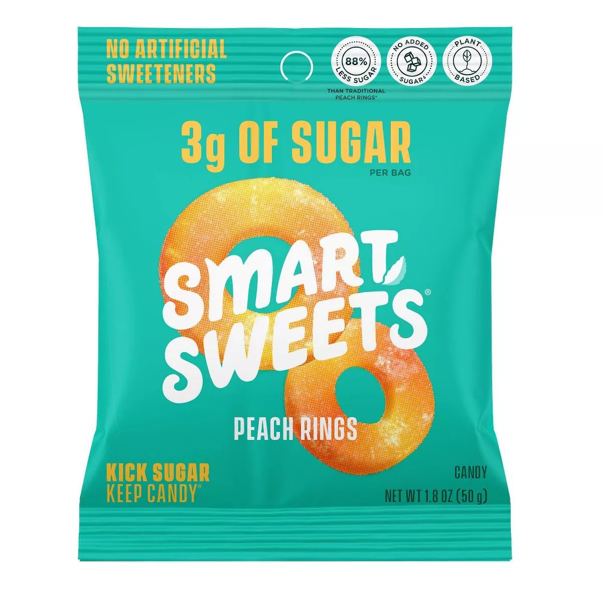 SmartSweets Peach Rings Sour Gummy Candy - 1.8oz | Target