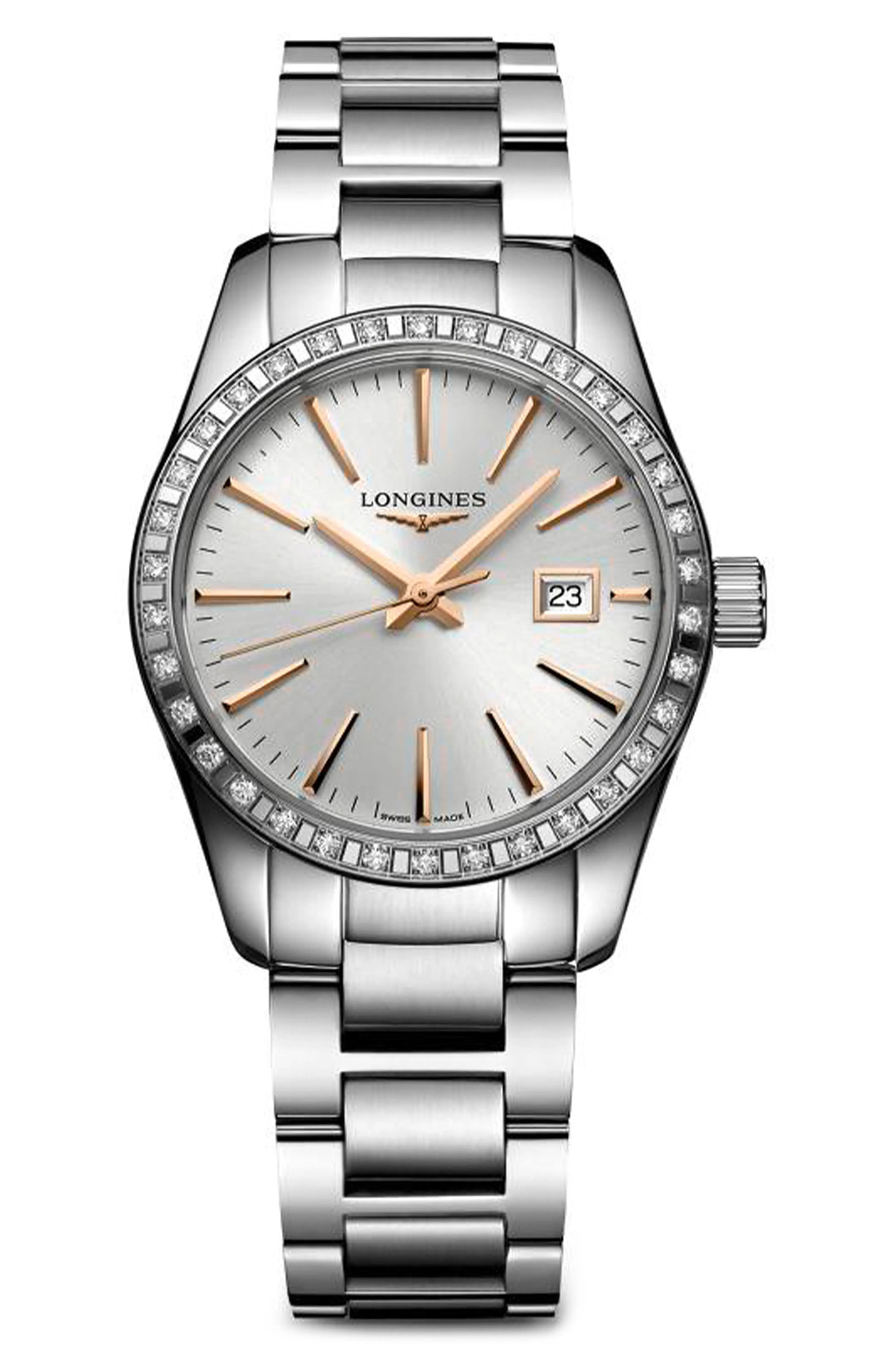 Conquest Classic Diamond Bracelet Watch, 29mm | Nordstrom
