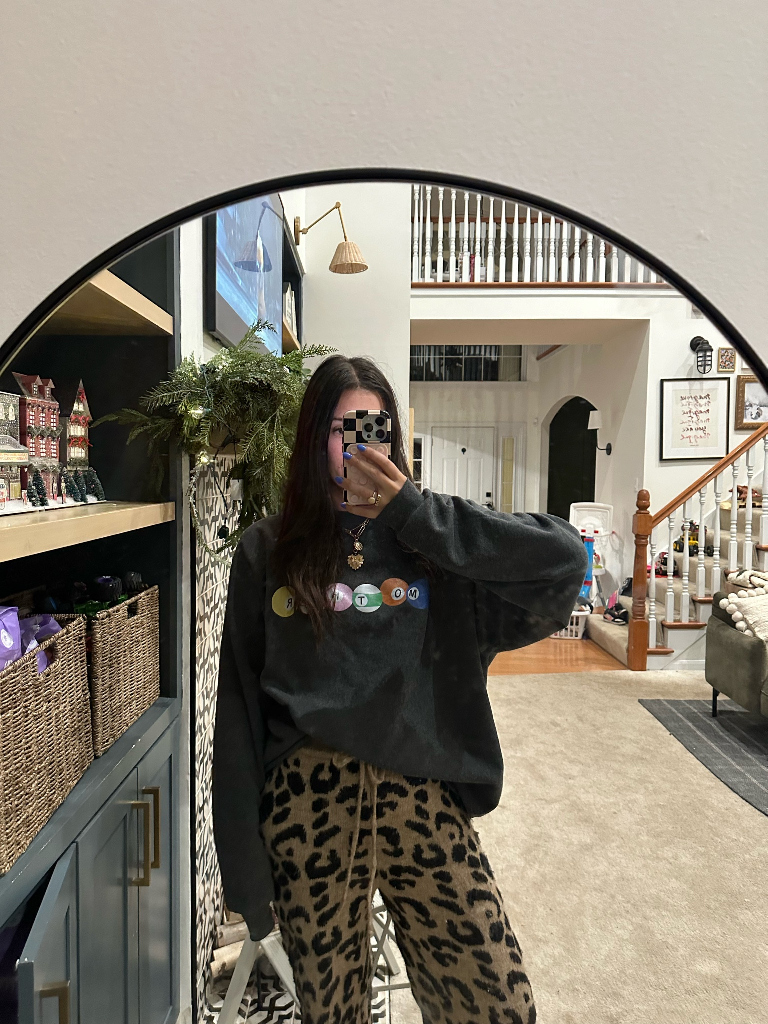 MOTHER pool ball sweatshirt- size XL
Fuzzy pants- size M

KARRIE15 is 15% off both! ✨

Im 5’7” and size M-L/ 6-8 