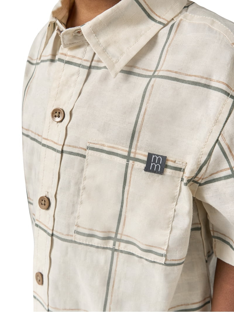 Modern Moments by Gerber Toddler Boy Button Front Shirt and Short Outfit Set, 2-Piece, Sizes 12 M... | Walmart (US)