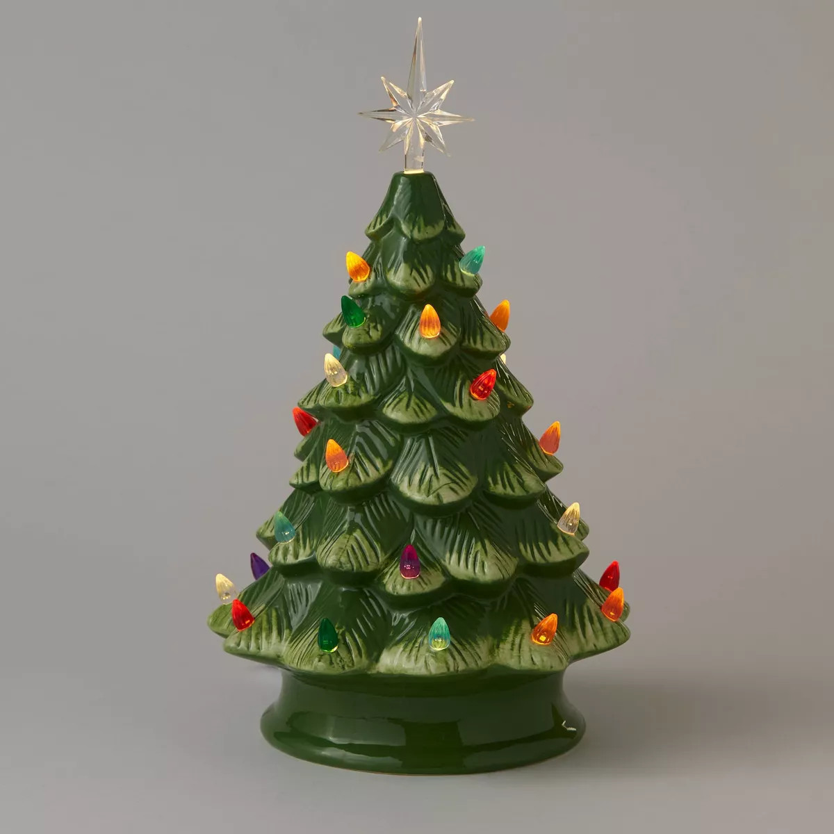 14.5" Battery Operated Lit Ceramic Christmas Tree Green - Wondershop™ | Target