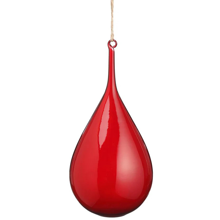 Red Glass Teardrop Ornament | Gatehouse No.1