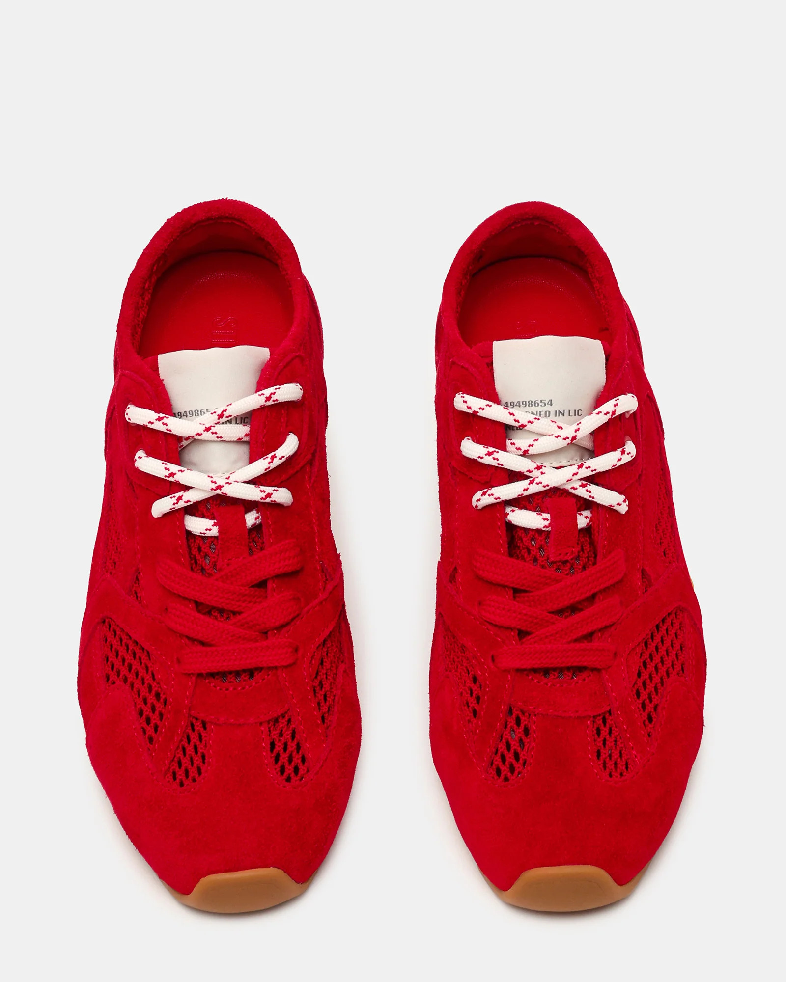 AZIEL Red Mesh Low-Top Lace-Up Women's Sneakers | Steve Madden (US)