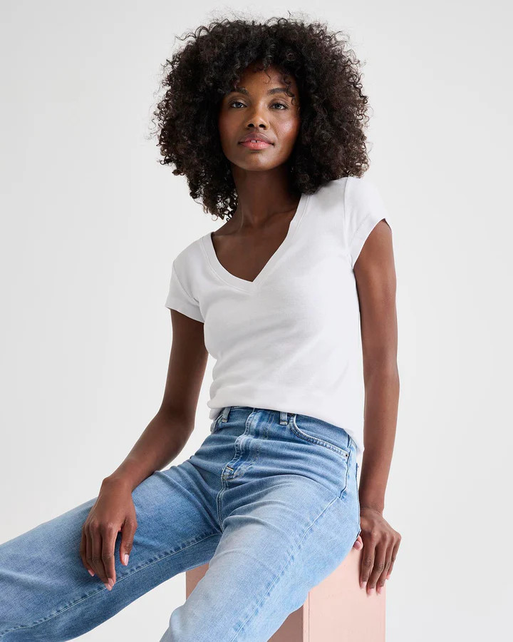 Faye V-Neck Tee | Splendid