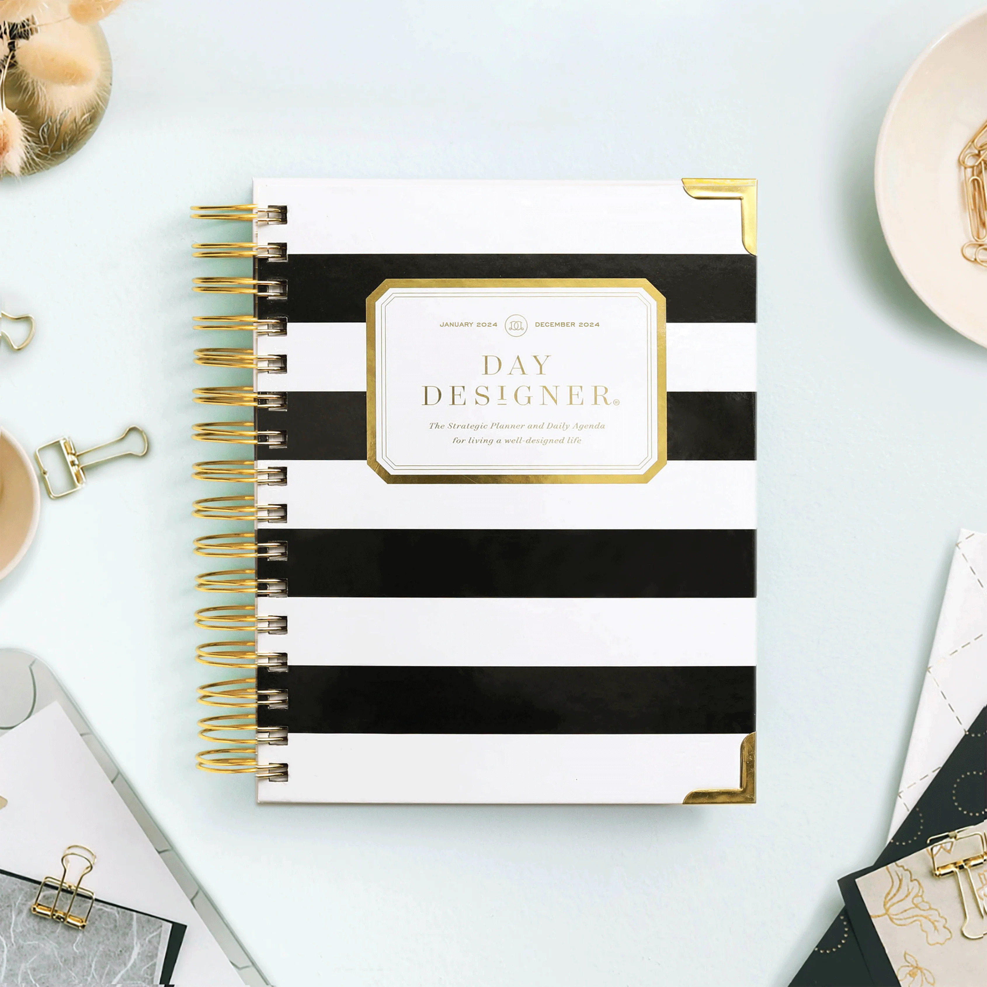 2024 Mini Daily Planner: Black Stripe | Day Designer
