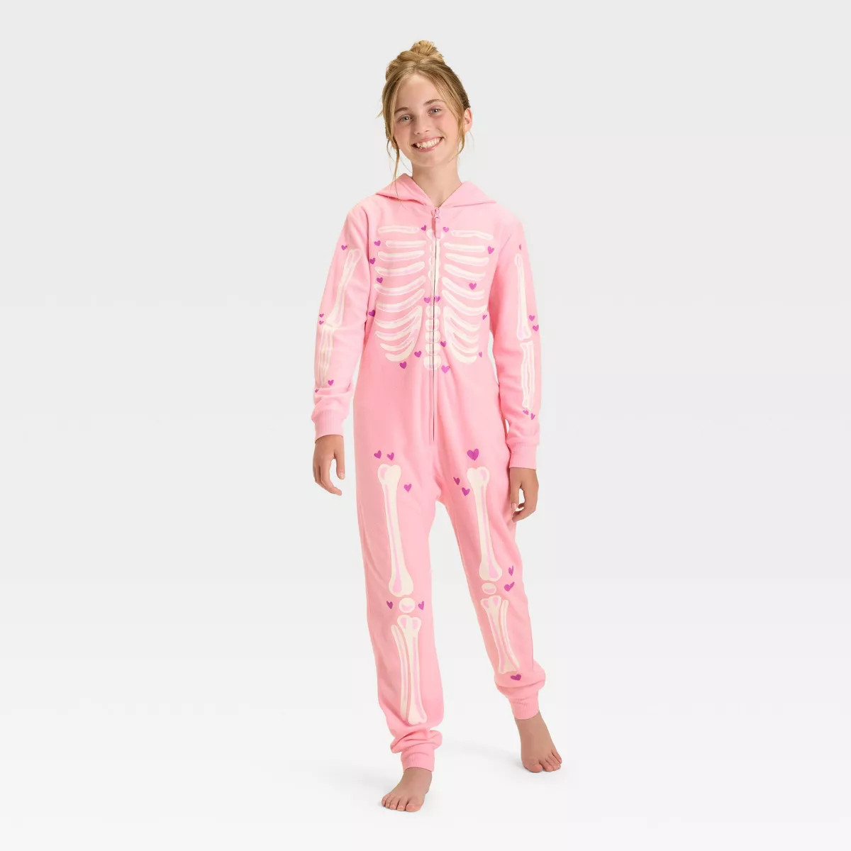 Girls' Halloween Skeleton Union Suit - Cat & Jack™ Pink | Target