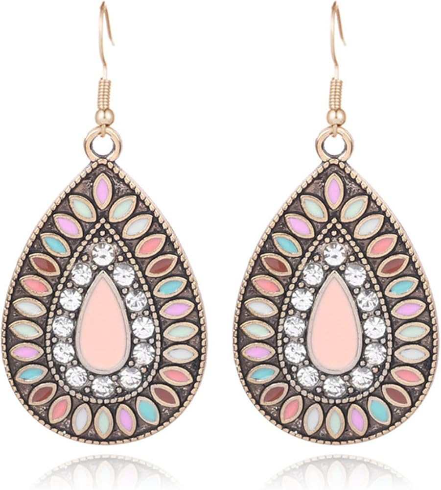 Handmade Bohemian Vintage Dangle Earrings Boho Fashion Hollow Metal Earrings Unique Antique Bronz... | Amazon (US)