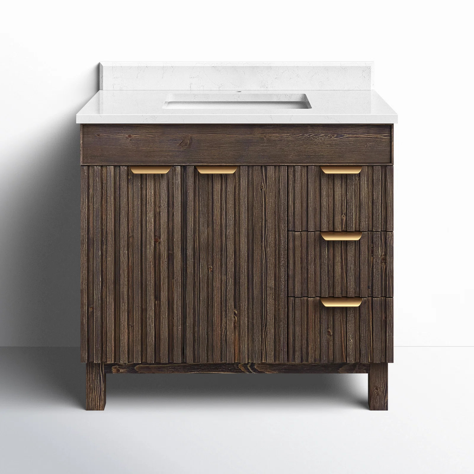 Anara 36'' Free Standing Single Bathroom Vanity with Cultured Marble Top | Wayfair North America