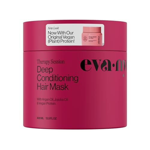 Eva NYC Therapy Session Deep Conditioning Hair Mask with Vegan Protein, Jojoba Oil + Argan Oil - Hydrate, Soften + Repair Hair Strength - Sulfate Free - Warm Vanilla Scent - 13.5 fl oz | Amazon (US)
