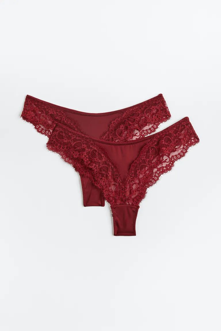 2-pack lace Brazilian briefs | H&M (UK, MY, IN, SG, PH, TW, HK)