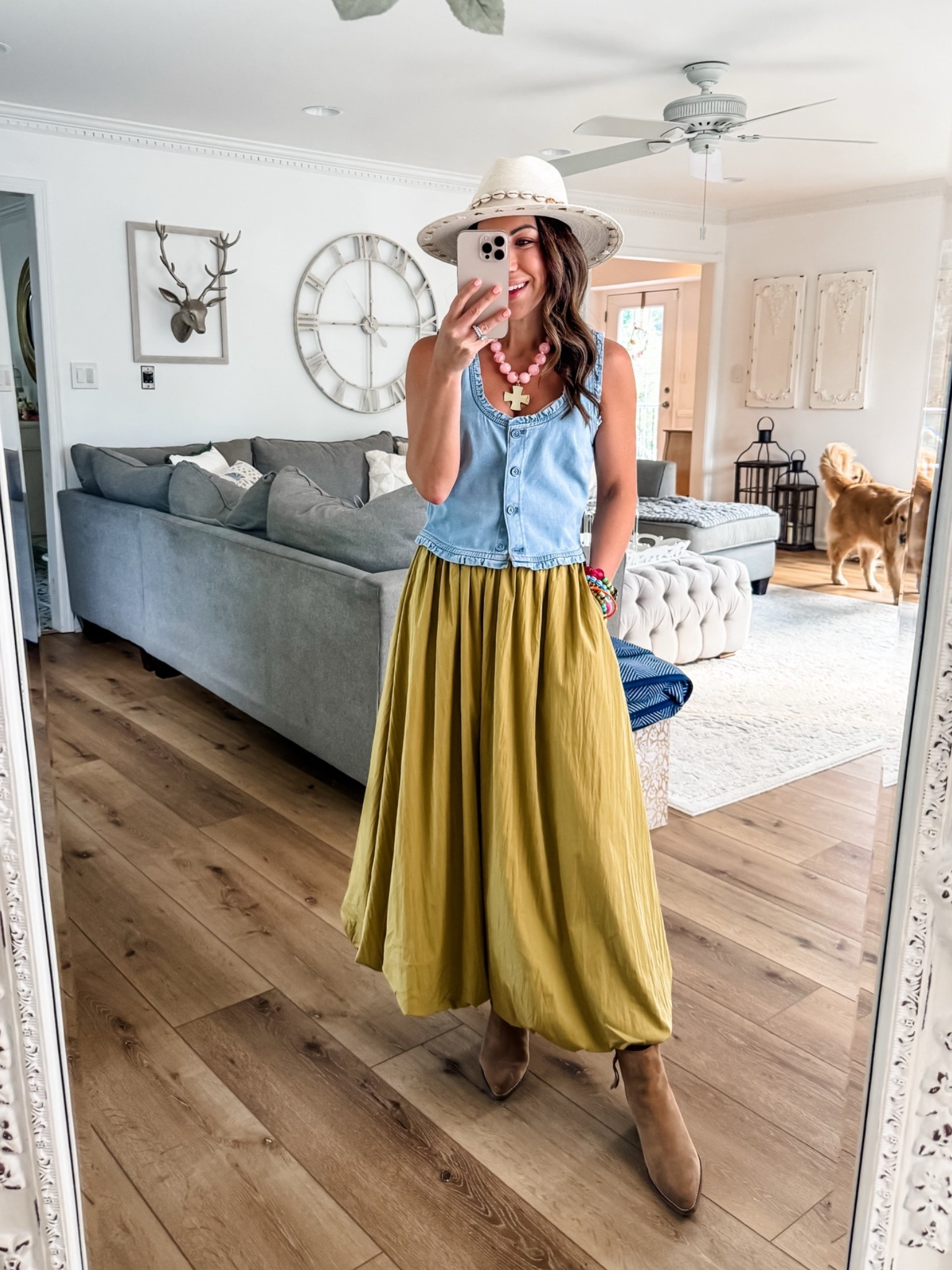 What I wore to the Ryan Bingham concert. Xs balloon skirt. Small denim vest. Jewelry code HOUSEOFLEO20. Country concert outfit

#LTKOver40 #LTKPetite #LTKSaleAlert