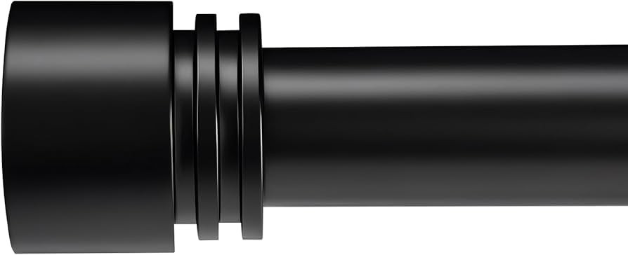 Black Extra Long Curtain Rods 240 Inches - Heavy Duty 1 Inch Adjustable Metal Drapery Rod for Lar... | Amazon (US)