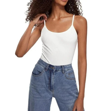 Casual Solid Cami White Women Tank Tops & Camis (Women s) | Walmart (US)