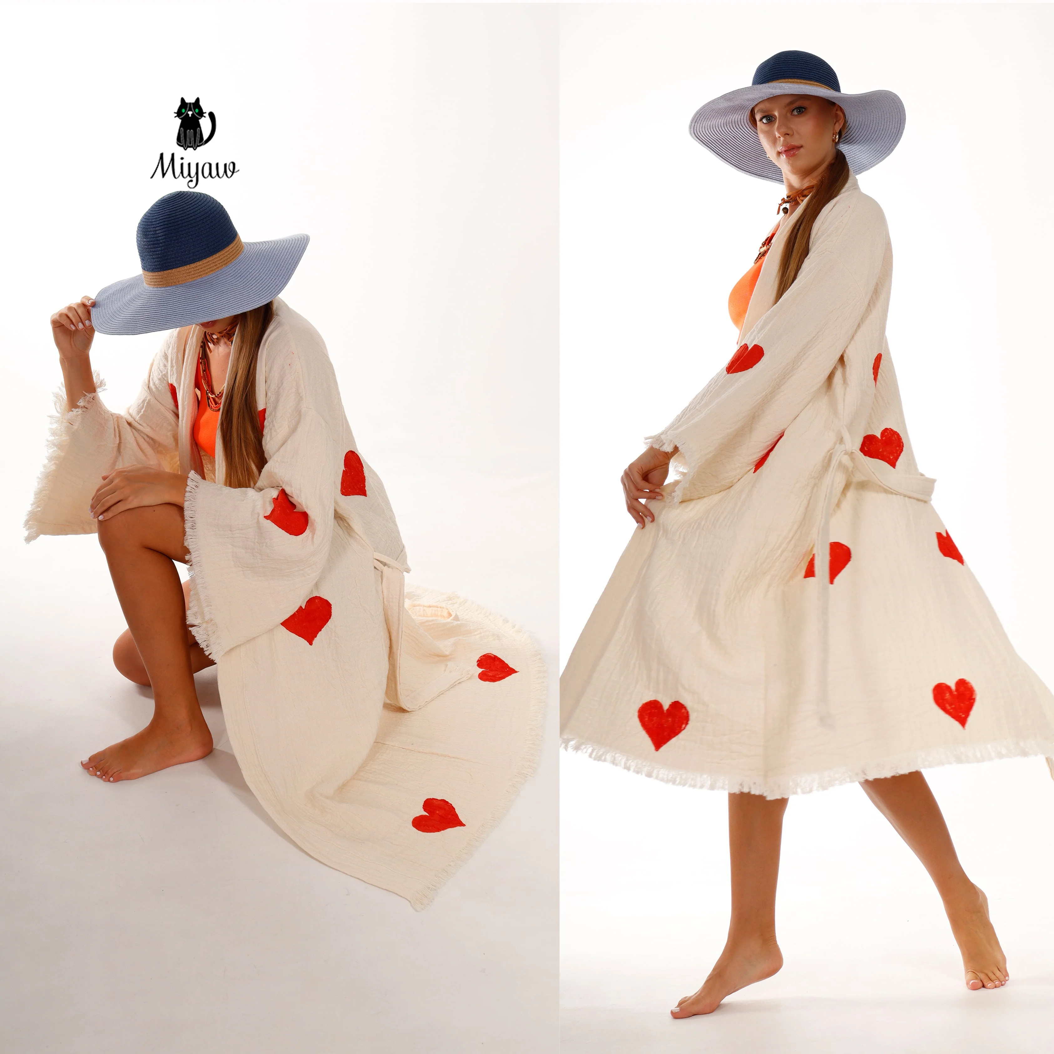 Wholesale Personalized Organic Cotton Kimono Robe | Pure & Chic, LLC / Miyawfashion