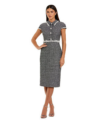 Women's Cap Sleeve Boucle Midi Dress | Macy's