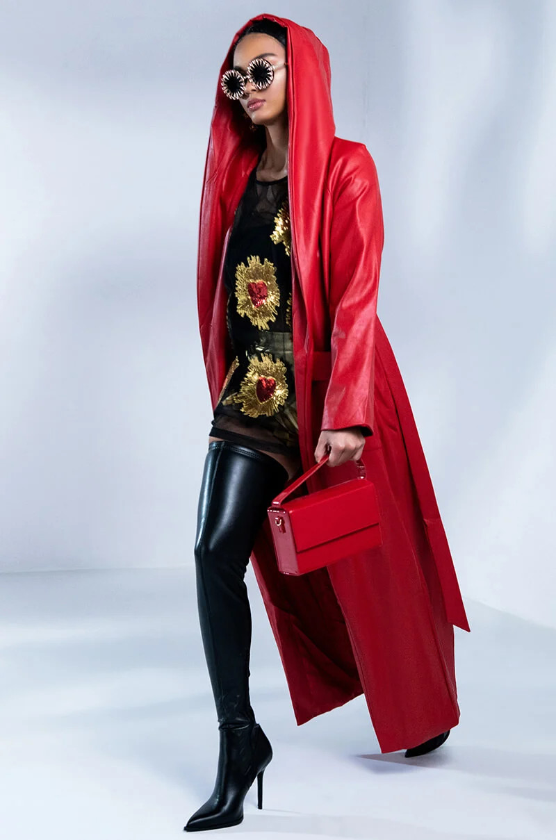 COME ON MR DJ PLEATHER TRENCH DRESS | AKIRA