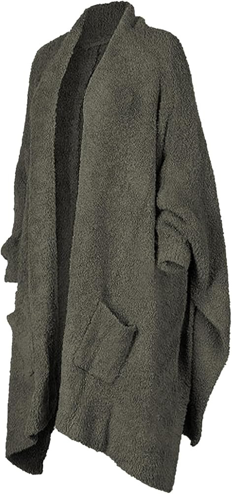 Wearable Blanket Sherpa Poncho Unique Office Work Warm Cozy Shawl TV Throw Blankets, Plush Cape W... | Amazon (US)