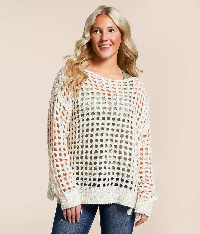 Eyelash Pointelle Sweater | Buckle