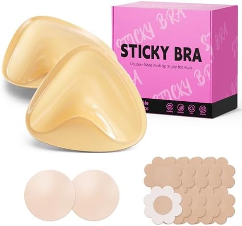 Mearter Ultra Push up Sticky Bra Pads Inserts | Double Sided Adhesive Bra Inserts | Stick on Bra ... | Amazon (US)