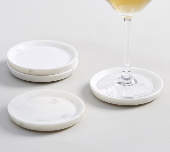 White Marble Coasters, Set of 4 | Pottery Barn (US)