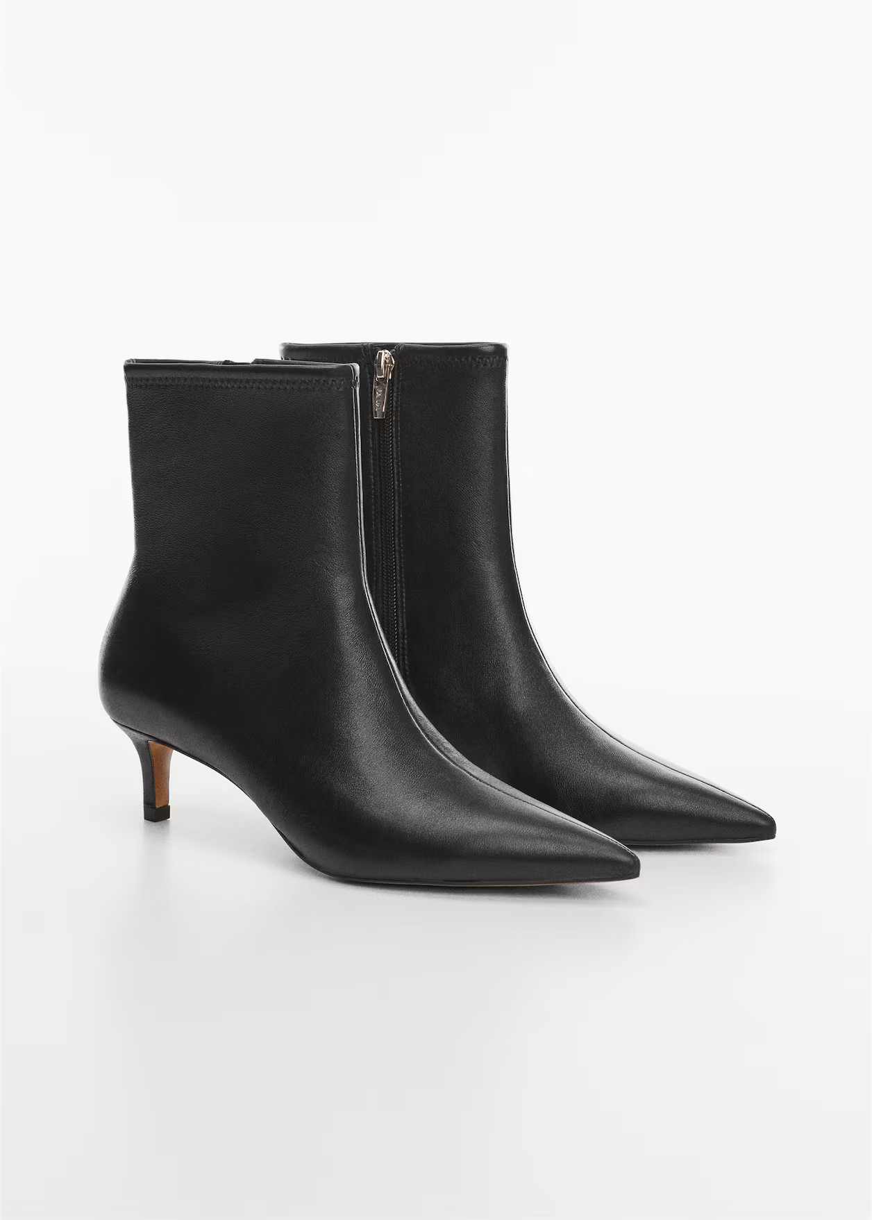 Leather boots with kitten heels  -  Women | Mango USA | MANGO (US)