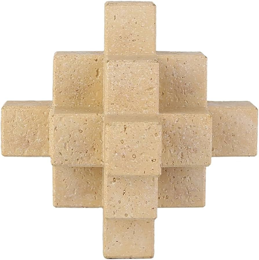 Cube Modern Home Resin Sculptures Decorative，Modern Decor for Creative Room Home | Amazon (US)