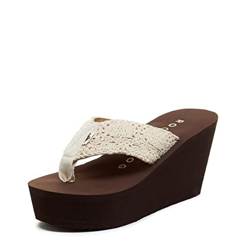 Rocket Dog Women's Diver Heeled Sandal, Crochet Natural, 11 | Amazon (US)