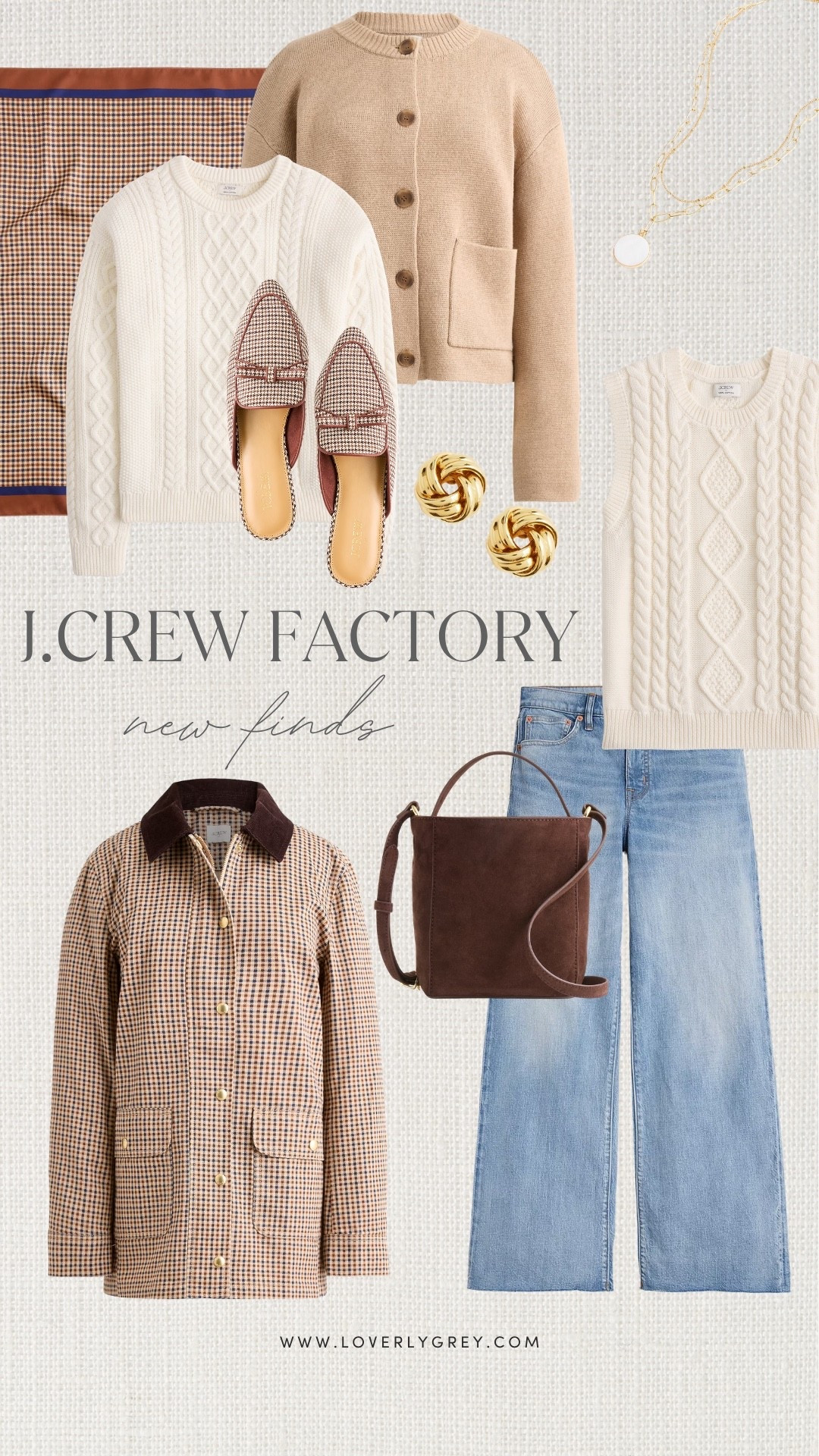 This is exactly the kind of J.Crew Factory fall fashion I want in my closet this season. The cable knit sweaters, plaid jacket, wide-leg jeans, loafers and chocolate brown bag are perfect for building neutral fall outfits, casual workwear and weekend looks with that cozy preppy feel.

#LTKSeasonal #LTKootd