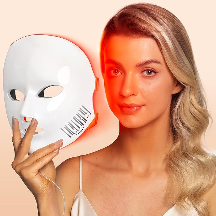 NEWKEY LED Face Mask Light Therapy,Red Light Therapy for Face Wrinkle Blue Light Therapy Mask for... | Amazon (US)